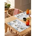 thumbnail image 4 of Placemats Set of 1 Thanksgiving Blue Leaf Berry Pumpkin Autumn Wood Grain Heat Insulation Washable Place Mats, Rustic Non-Slip Table Mats for Dining Table Party Kitchen Decor,13x19 Inch, 4 of 4