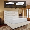 thumbnail image 6 of VanAcc King Upholstered Platform Bed Frame with Button Tufted Sleigh Headboard,Cream, 6 of 10