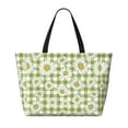 thumbnail image 2 of Pofeuu Daisies Flowers Print Beach Bag,Waterproof Sandproof Beach Tote Bag, Large Capacity Foldable Beach Bags for Women, 2 of 7