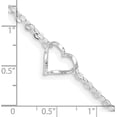 thumbnail image 5 of Real 14kt White Gold Double Strand Heart 9in Plus 1in ext. Anklet; 9 inch; for Adults and Teens; for Women and Men, 5 of 10