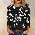 thumbnail image 3 of Perfectbot Women's Long Sleeve Crew Neck T-Shirt Floral Print Casual Comfortable Daily Top Tee, 3 of 7
