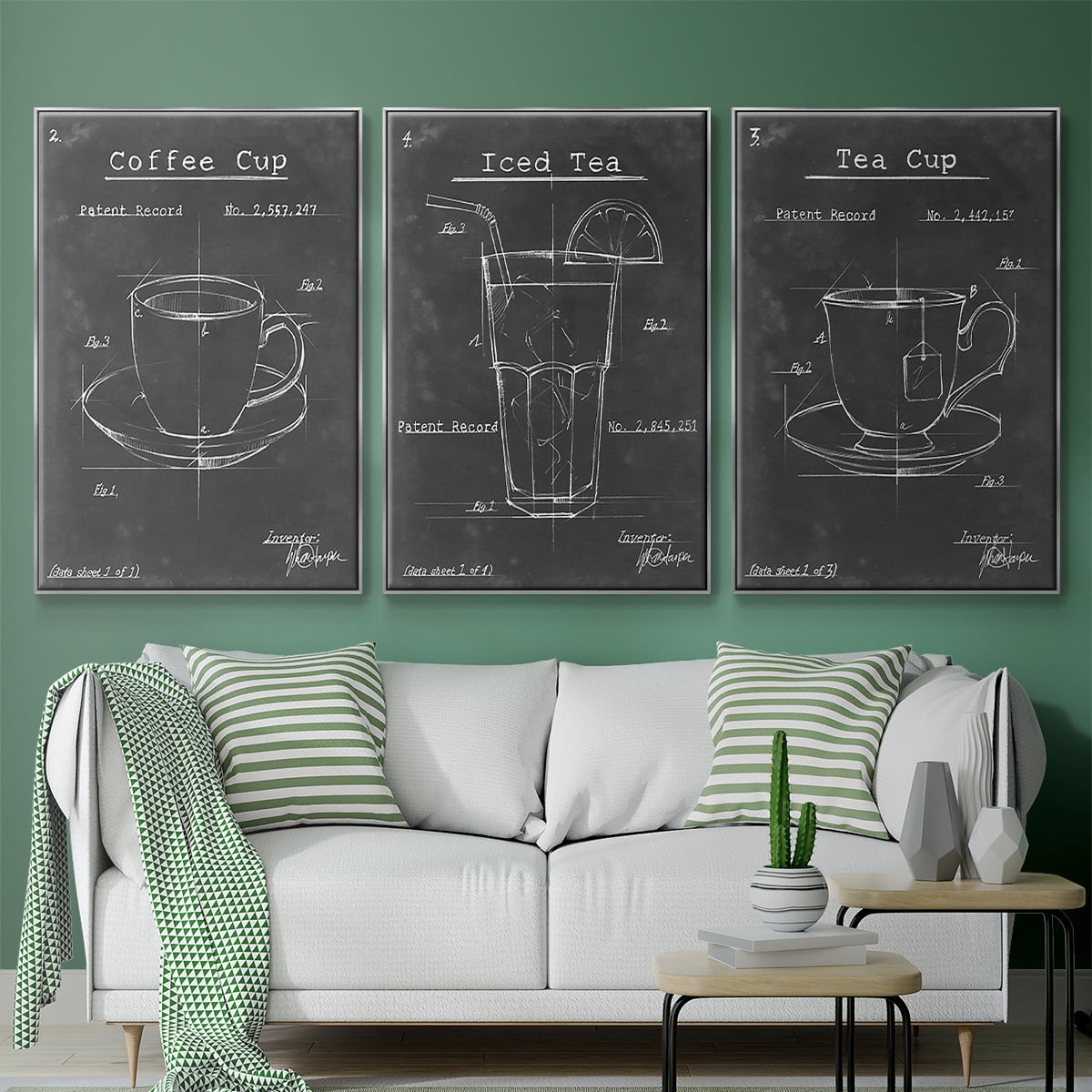 Morning Routine I - Framed Premium Gallery Wrapped Canvas L Frame 3 Piece Set - Ready to Hang