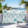 thumbnail image 3 of Throw Pillow Covers 18x18 Inch Set of 2, Turquoise Coastal Waterproof Outdoor Pillow Covers, Sea Turtle Nautical Coral Summer Beach Decorative Cushion Pillowcases for Couch, Sofa, Bed, Garden, Patio, 3 of 9