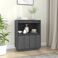 thumbnail image 1 of vidaXL Sideboard Grey 60x34x75 cm Solid Wood Pine, 1 of 5