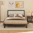 thumbnail image 6 of HOMCOM Full Size Bed Frame with Upholstered Headboard, Full Platform Bed Frame with Wooden Slats, No Box Spring Needed, Easy Assembly, Charcoal Gray, 6 of 9