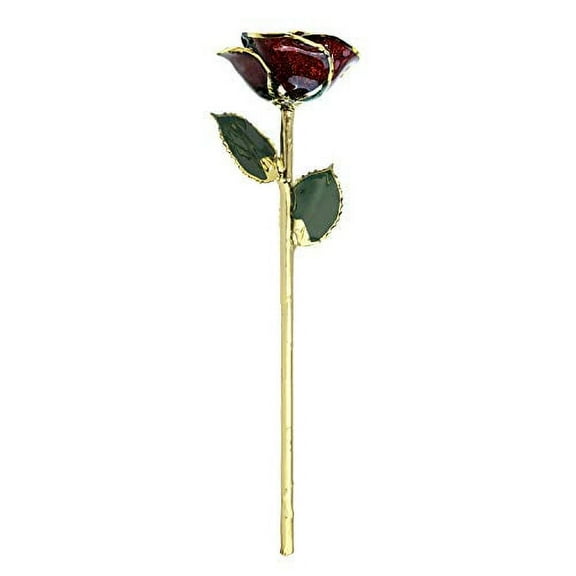 Forever Rose, a Genuine, One of a Kind, July Birthstone Sparkle Rose, Hand Dipped in Lacquer and Trimmed in 24K Gold