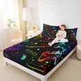 thumbnail image 4 of Homewish Skateboard Sports Hat Twin Sheet Sets, Game Boy Gamepad Twin Fitted Sheet, Cartoon Stars Print Flat Sheet, Breathable Home Decor, 3pcs, 4 of 7