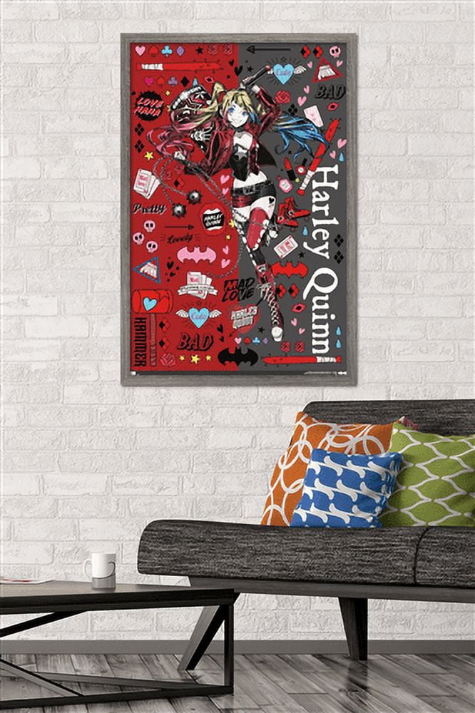 DC Comics - Harley Quinn Anime - Icons Wall Poster, 22.375" x 34", Framed