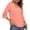 Orange, variant on Dvprdro Lace Hollow Out V Neck T Shirts for Women Short Sleeve Loose Fit Breathable Solid Summer Casual