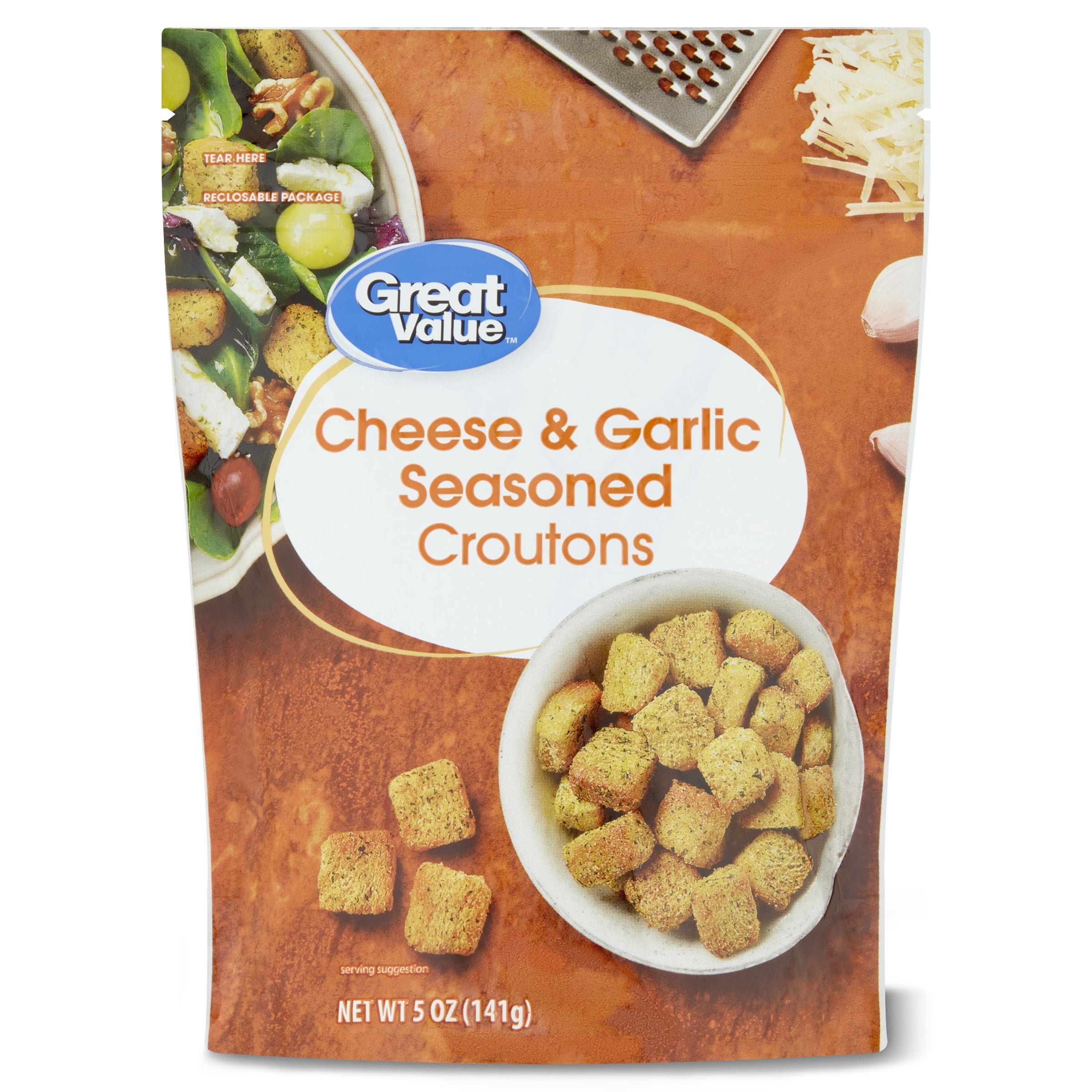 Great Value Cheese & Garlic Seasoned Croutons, 5 oz
