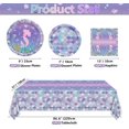 thumbnail image 2 of czcpp-Mermaid Party Decorations - 61Pcs Fish Scale Party Tableware Set, Under the Sea Ocean Theme Tablecloth, Plates and Napkins for Mermaid Scale Birthday Supplies, Serves 20, 2 of 4