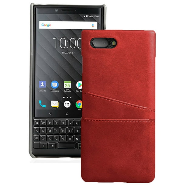 Étui pour BlackBerry Key2, Couverture de Portefeuille à Coque Rigide pour Carte de Crédit Rouge pour Téléphone BlackBerry Key2, Clé 2 (BBF100-1, BBF100-4, BBF100-6)