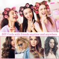 thumbnail image 3 of 24PCS Hair Rollers Set 2 Sizes DIY Curling Tool for Self Grip Salon Hairdressing Curlers with Approx. 24PCS black Hair Clips(Pink, Red), 3 of 4