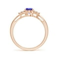 thumbnail image 2 of Angara Natural 0.8 Ct. Tanzanite with Diamond Classic Ring in 14K Rose Gold for Women (Ring Size: 3), 2 of 9