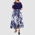 thumbnail image 5 of LYXSSBYX Plus Size Dresses for Women on Clearance 5 X Plus Size Women Sexy O-Neck Strapless Draw Back Lace Splicing Short Sleeve Dress, 5 of 8