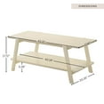 thumbnail image 2 of Roundhill Furniture Metz Mid-Century Modern Wood Shelf Coffee Table, Off-White Finish, 2 of 7