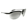 SolarComfort Obispo Polarized Wraparound Sunglasses, Aviator Black/Gray