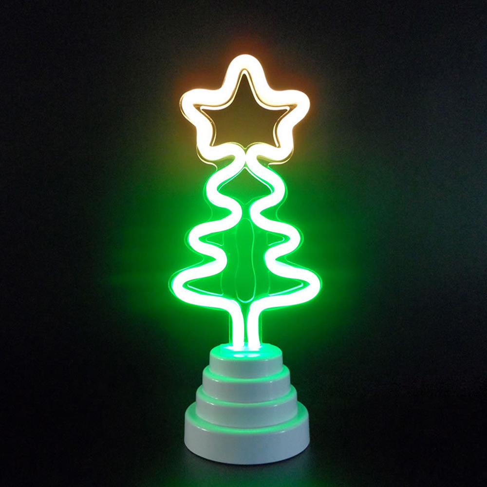 LED Neon Desk Lamp Wall Lamp Night Light Christmas Tree ...