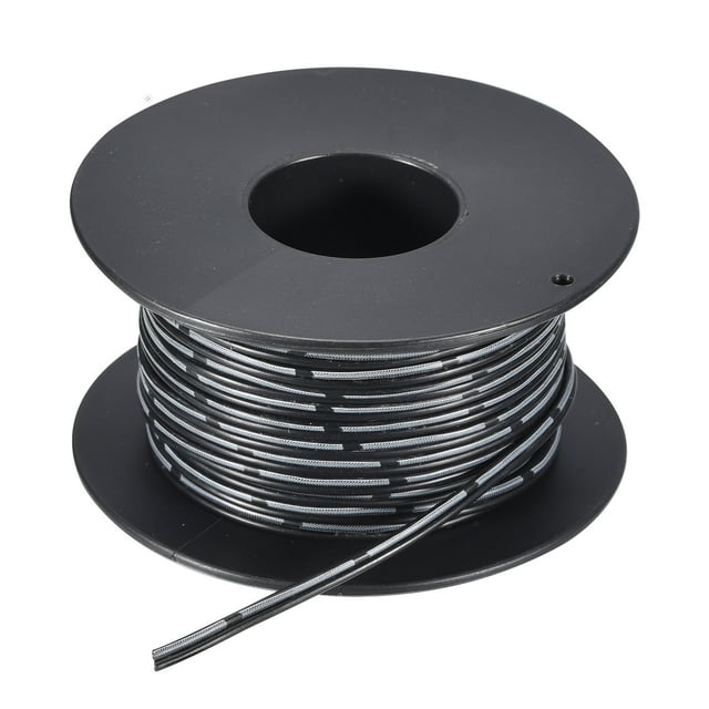 24AWG Silicona Cinta Cable 2 Pines 24 Calibre Silicona Alambre 15 m/ 50 Pies Negro Trenzado Estañado Cobre Alambre para Modelo Avión, Modelo Coche, Eléctrico Aparato