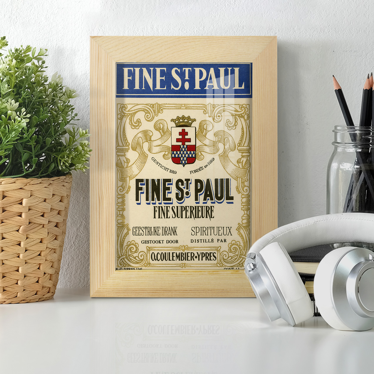 Fine St. Paul -Framed Print w/glass-Natural Wood