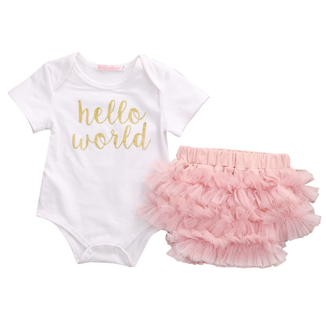 hello world outfit baby girl