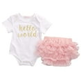 thumbnail image 5 of 3Pc Toddler Newborn Infant Baby Girls Clothes Hello World Clothes Outfit Set, 5 of 5