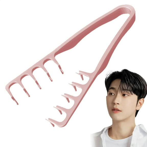 FYHALE Styling Comb with Texture, Hair Styling Comb with Wide Teeth for Volume, Detangling Comb with Wide Teeth, Hairline Volume Tool for Covering Bangs, Seam Care (Pink)