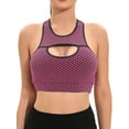 thumbnail image 4 of FANNYC Sexy Racerback Sports Bra For Women Seamless High Impact Support Yoga Sports Bra Padded Mesh Stretch Running Active Gym Workout Fitness Tank Tops With Removable Cups,XS-XL, 4 of 8