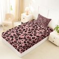 thumbnail image 5 of spefrowx Cheetah Print Bow Twin Sheets for Women, Fashion Pink Brown Polkadots Bedding, 3pcs, 1 Flat Sheet, 1 Fitted Sheet and 1 Pillowcase, 5 of 6