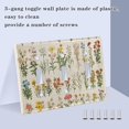 thumbnail image 3 of Yayeee Toggle Light Switch Wall Plate 3-Gang 6.37"x4.48" Decorative Outlet Cover, Beige Wildflowers, 3 of 7