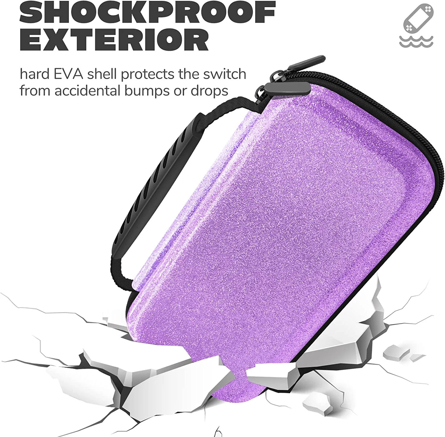 JYPS Glitter Carrying Case Nintendo Switch Purple photo 8