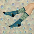 thumbnail image 2 of Peacock Socks Unisex Stretchy Crew | Original Paisley Teal Blue | 1 Pair, 1 Size, 2 of 6