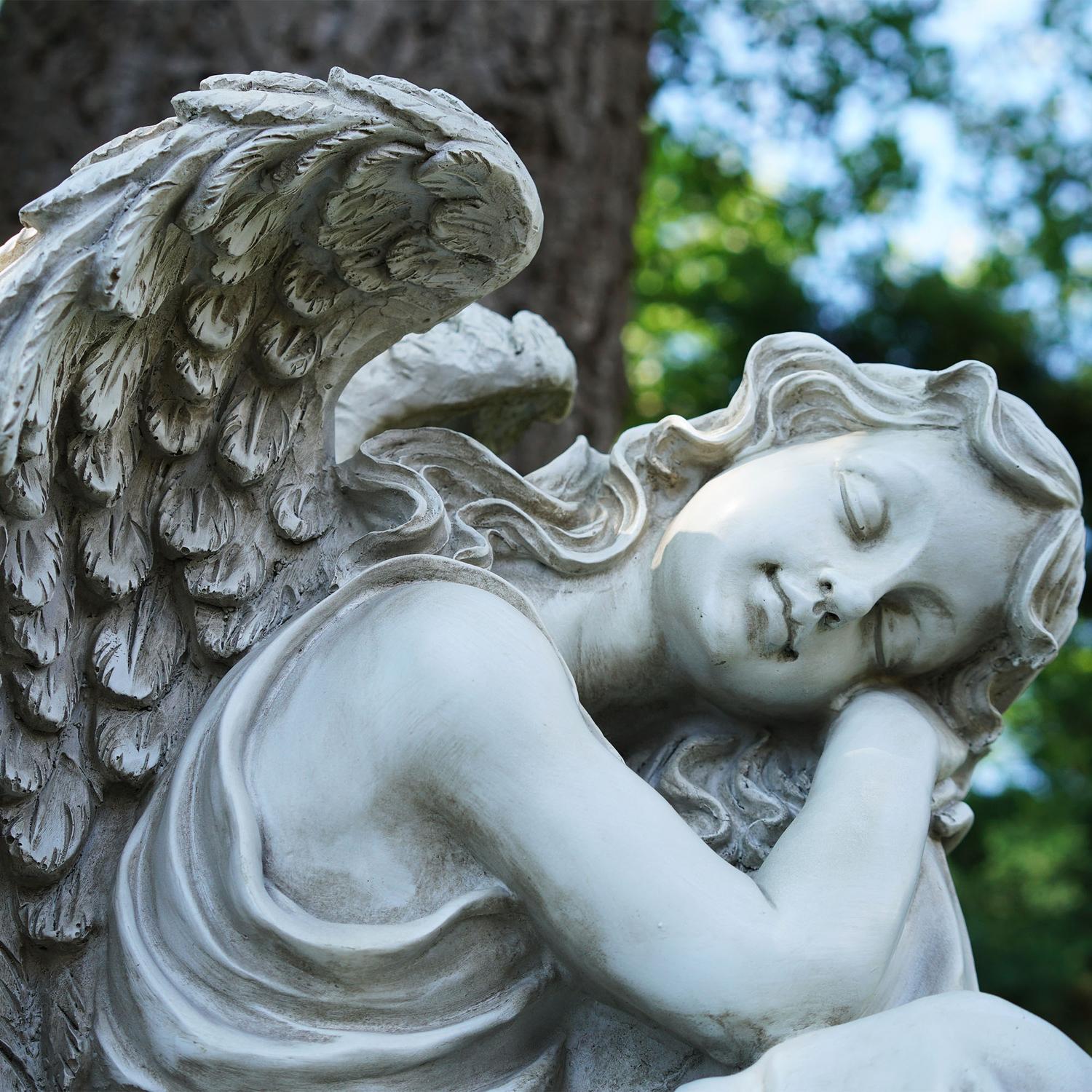 19" Resting Angel Religious Outdoor Garden Statue - image 3 of 4