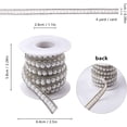 thumbnail image 2 of 1roll 4 Yards White Beaded Rhinestone Applique Pearl Fringe Trim for Dress Bridal Wedding Decoration, 2 of 6