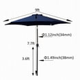 thumbnail image 3 of 9 FT Patio Umbrella, Waterproof Umbrella with Crank & Push Button Tilt, Heavy Duty Umbrella for Garden Backyard Pool Swimming Pool Market, Navy Blue, 3 of 6