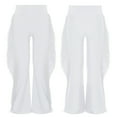 thumbnail image 3 of Zaldita Kids Girls Tassel Bell Bottom Pants Latin Ballroom Salsa Tango Cha Cha Rumba Performance Dance Flare Trousers White 12, 3 of 4