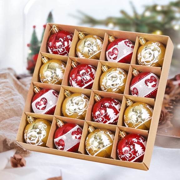 HioHa 44-Pack Shatterproof Red & Gold Ball Ornament Set for Christmas Tree, Wedding, Easter, Birthday, Party Decoration - Indoor Home Holiday Decorations