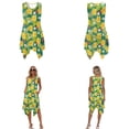 thumbnail image 3 of Whosucclay Tropical Hibiscus Plumeria Rambutan Palm Leaves Print Matching Hawaiian Holiday Outfit Set Men's Button T-Shirt Women's Sleeveless Sundress, 2026 Long Midi Dress Travel Outfit, 2XL, 3 of 7