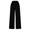 thumbnail image 5 of Wide Leg Jeans Women Petite High Waisted Elastic Jean Waist Strechy Drawstring Pull On Denim Pants With Pockets Black M, 5 of 7