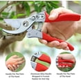 thumbnail image 3 of Pruning Shears, Gardening Scissors, Pruners for Gardening, Heavy Duty Garden Tools, Garden Grass Clippers Hand Hedge Shears, (Red), 3 of 8