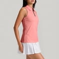 thumbnail image 5 of Hearthz Women's Sleeveless Golf Polo Shirts Quarter Zip Collared Womens Shirts Casual Quick Dry Workout Tennis Polo Shirts for Women, 5 of 8