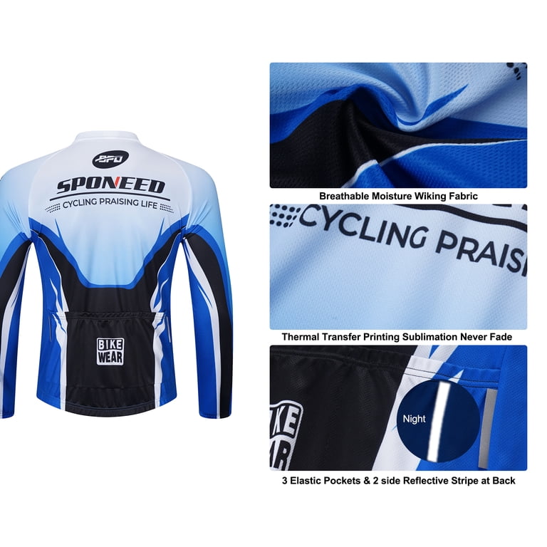 Men's Long Sleeve Cycling Jersey - Breathable, Quick-Dry Bike Shirt