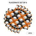 thumbnail image 3 of Placemats Set of 4 / 6, happy halloween skull Placemats for Dining Table Indoor/Outdoors Heat Resistant Washable Placemats 18" x 12", 3 of 8