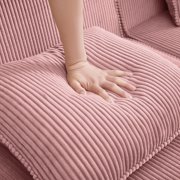 LHKJ Armless Sofa, Corduroy, with Pillow, Pink