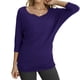 thumbnail image 2 of Blusa para Mujer Manga 3/4 con Drapeado y Fruncido Lateral Grande, 2 of 5