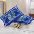 thumbnail image 2 of Ocean Turtle Outdoor Pillow Covers Set of 2 Blue Starfish Coral Striped Summer Animal Waterproof Throw Pillow Case Decorative Square Cushion Cover for Patio Couch Garden Balcony, 20"x12", 2 of 9