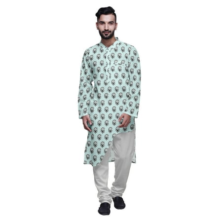 

Atasi Printed Long Asymmetric Kurta Pajama Set For Men Party Wear Clothing