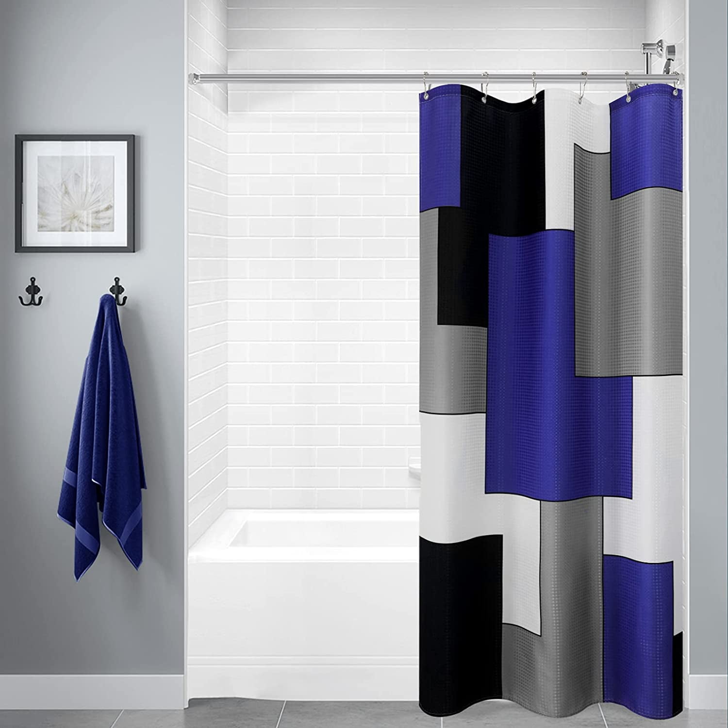 Small Stall Shower Curtain Shower Curtain 36 x 72, Navy Blue Half Size
