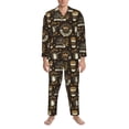 thumbnail image 3 of Picia coffee shop house Pattern Men’s Long-Sleeve Sleepwear Set - Soft 2-Piece Loungewear with Pockets, Comfy PJs for Relaxing Nights-Small, 3 of 7