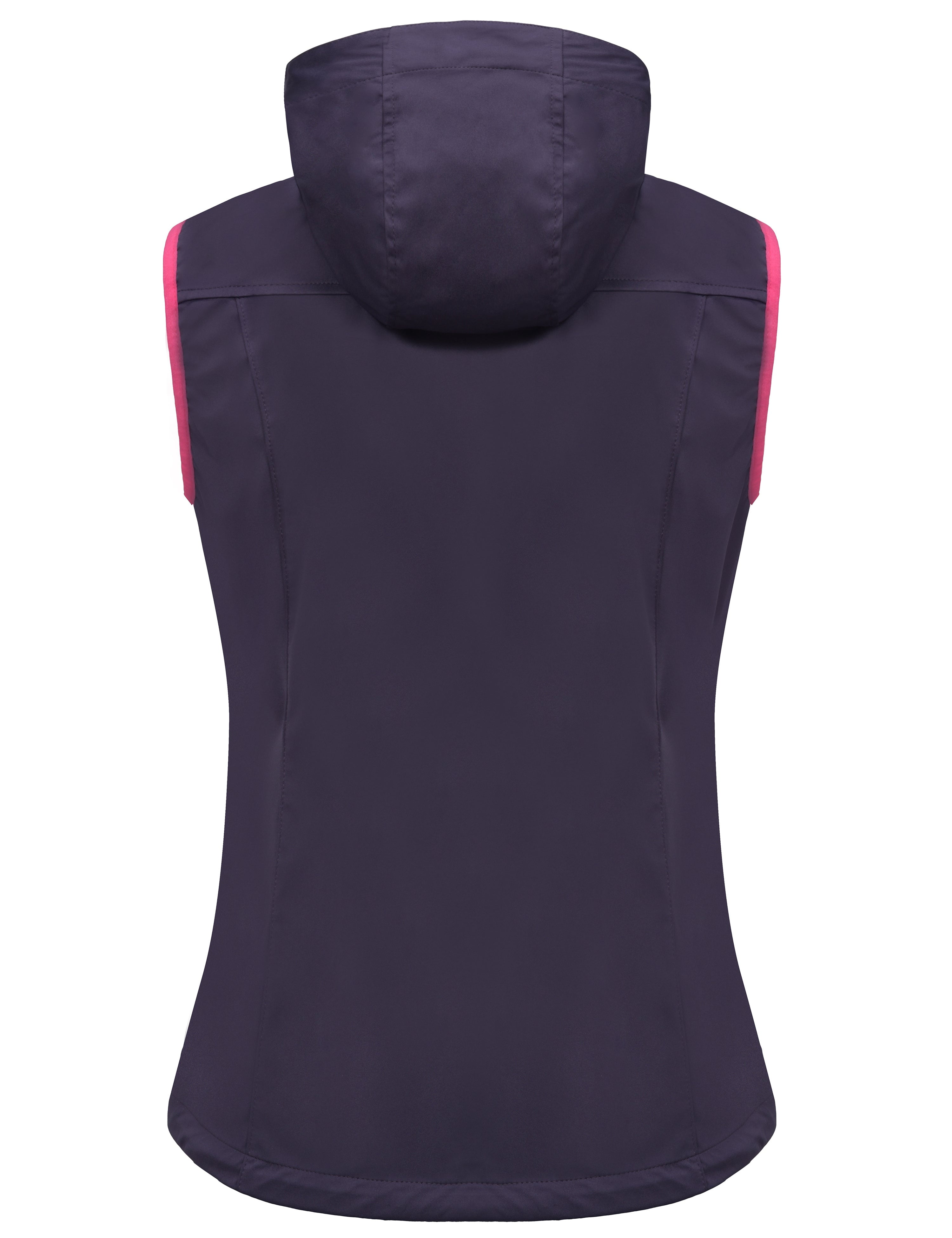 Little Donkey Andy Women's Lightweight Softshell Vest, Hooded Windproof Sleeveless Jacket for Golf Travel Hiking Running Purple XS